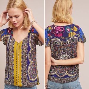 Anthropologie | Teresita Scarf-Print Blouse